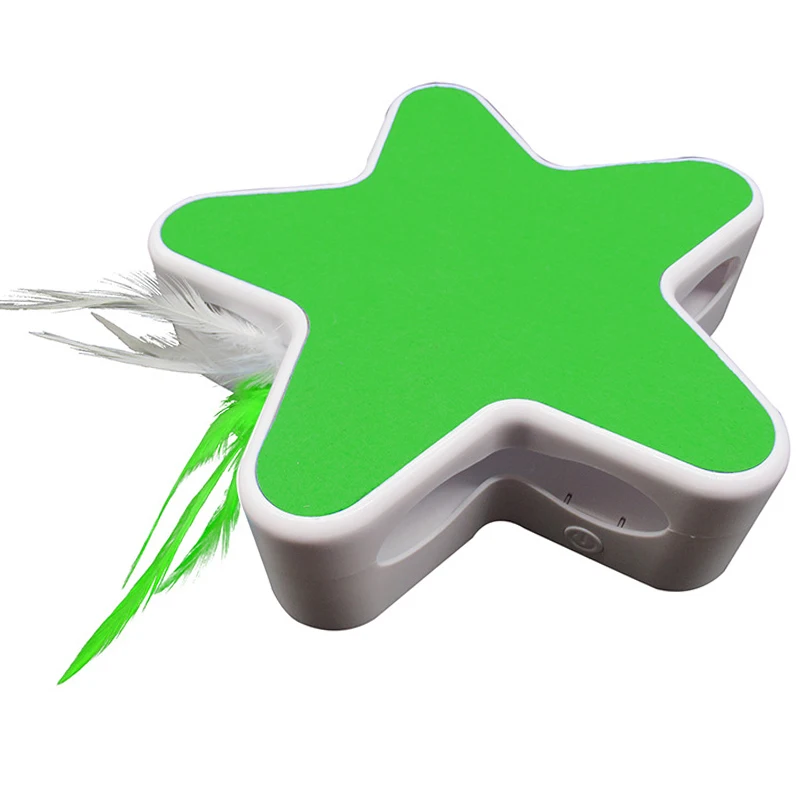 Green Игрушка для кошек, Умная игрушка для кошек, сумасшедшая игра, крутящийся поворотный стол, ловля кошек, мышь, форма звезды, автоматическая Поворотная игрушка для кошек - Цвет: Green