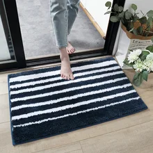 Простой полосатый Флокированный входной коврик для дома ванной комнаты спальни двери нескользящий Противоскользящий коврик