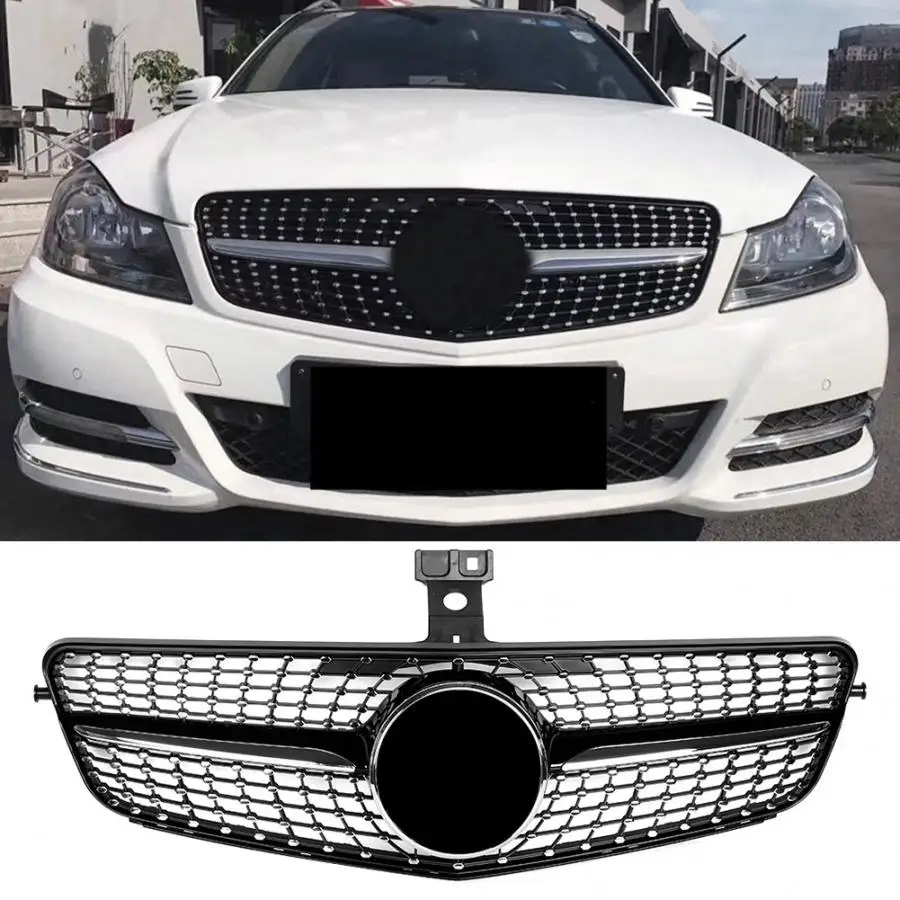 Передняя капот сетка-занавес Coupe решетка яркая черная звезда автомобиля ABS Подходит для Benz C-Class W204 2007 2008 2009 2010 2011 2012 2013