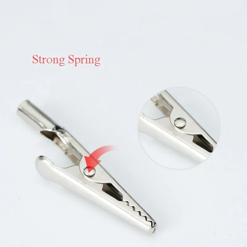 Crocodile Electric Clips Handle Test Connector Cable Lead Screw Probe Clamps Silver For Battery Power 10pcs alligator clips electric test clamp test probes test clip test leads test cable lead test cable connector test lead wire test lead cable electrical test wire