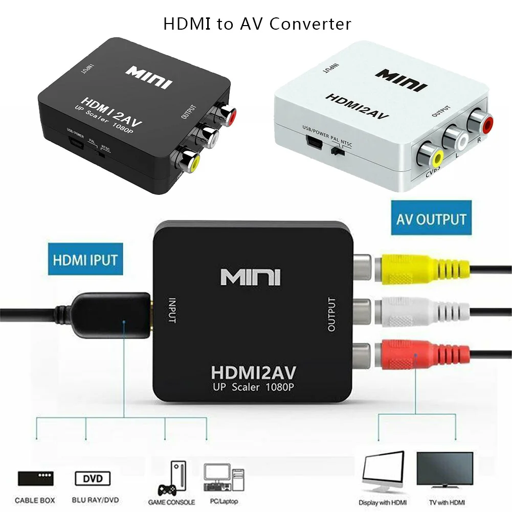 HDMI к RCA AV CVBS компонентный конвертер скалер 1080P адаптер кабель коробка для Monito L/R видео HDMI2AV HD Поддержка NTSC PAL