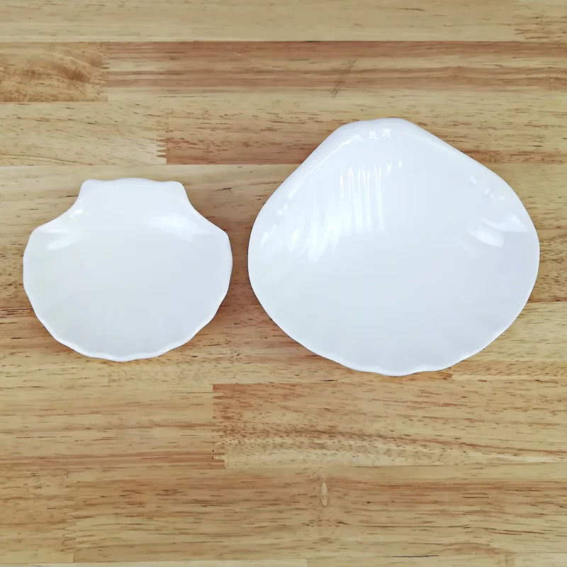 Plastic Dinner Plates Melamine Dinnerware Imitation Porcelain Plate Shell Dish Hot Pot Restaurant Seasoning Dish A5