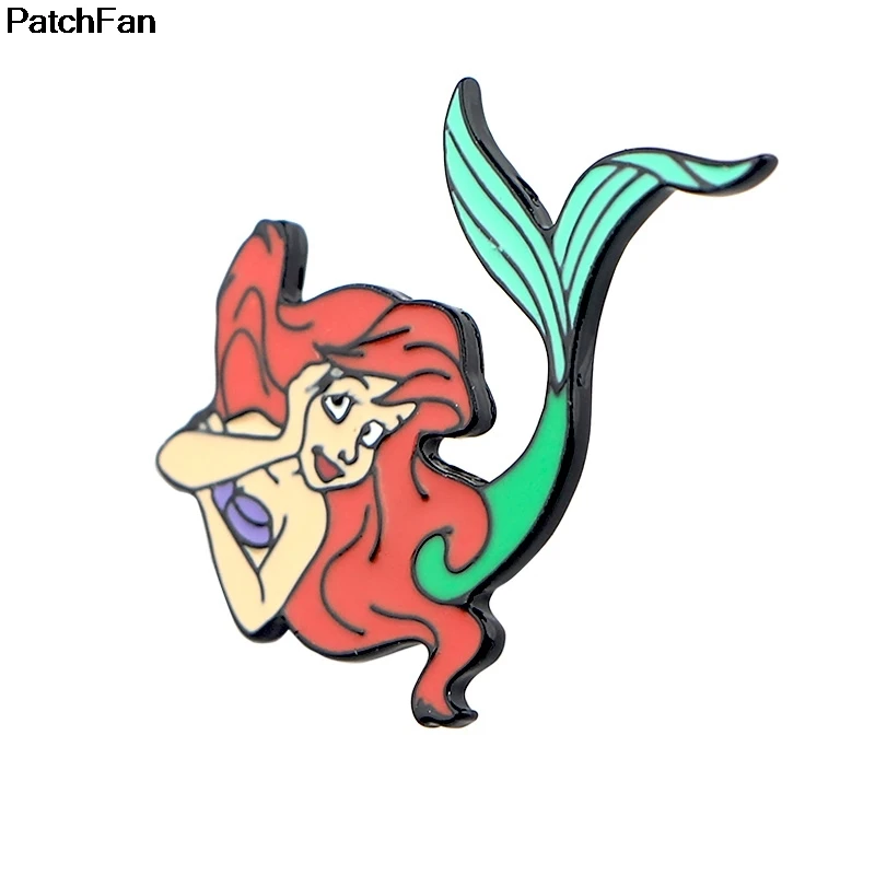 20 шт./лот Patchfan Русалка цинковый галстук мультфильм забавные булавки броши для рюкзака, одежды для мужчин и женщин шляпа украшения значок медали A2477
