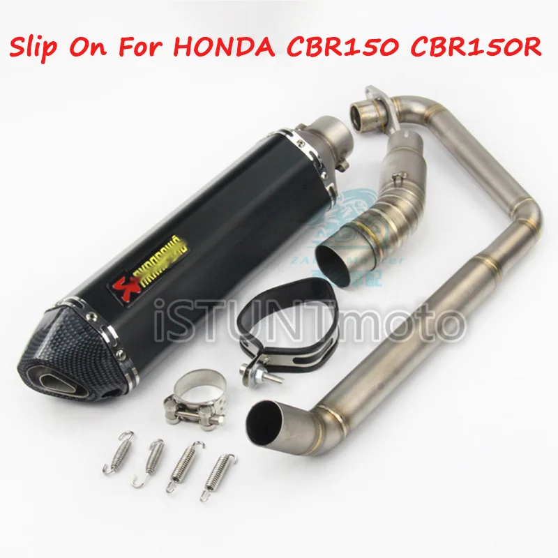 Слипоны для Honda CBR150 CB150R CBR150R мотоцикл Escape модифицированный скутер среднего звенья трубы полная система с Akrapovic выхлопной