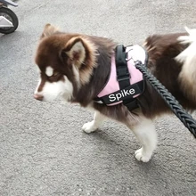 Szelki Dla Psa-arnés personalizado para perro, sin tirones, reflectante, transpirable, ajustable, para correa de chaleco, con parche personalizado