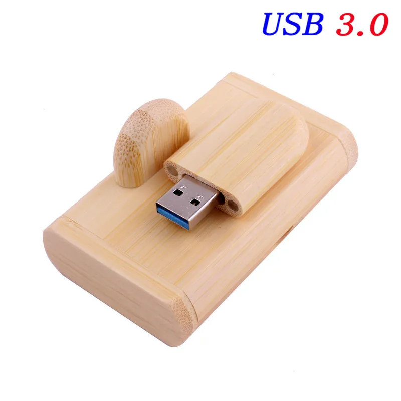 Bamboo with box JASTER USB 3,0 логотип на заказ Деревянный usb+ коробка персональный логотип ручка-накопитель 8 ГБ 16 ГБ 32 ГБ 64 Гб usb флеш-накопитель Флешка карта памяти - Цвет: Bamboo with box