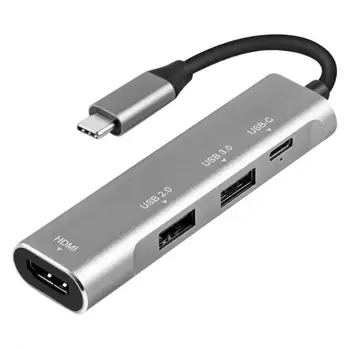 

Converter Compact and Portable Carry Convenient 4 in 1 Type-C HUB to USB-C USB3.0 USB2.0 4K HDMI PD for PC Notebook
