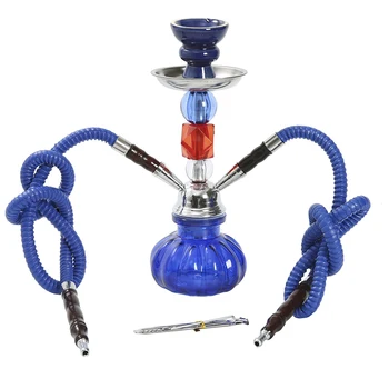 

Portable Travel Hookah Small Double tube Glass Hookah Shisha Hose Bowl Tweezers Hookah Bar ktv Narghile Accessories Birthday Gif
