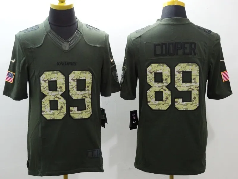 Stitiched Oakland Derek Carr Khalil Mack Amari Cooper white Black Green Salute Jersey - Color: COLOR AS PHOTO SHOWN
