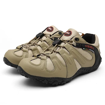 

OLOMM Outdoor Non-slip High Quality hiking shoes Hard-Wearing Adult Walking Shoes Breathable Holes Big Size 46 Fishing Shoes