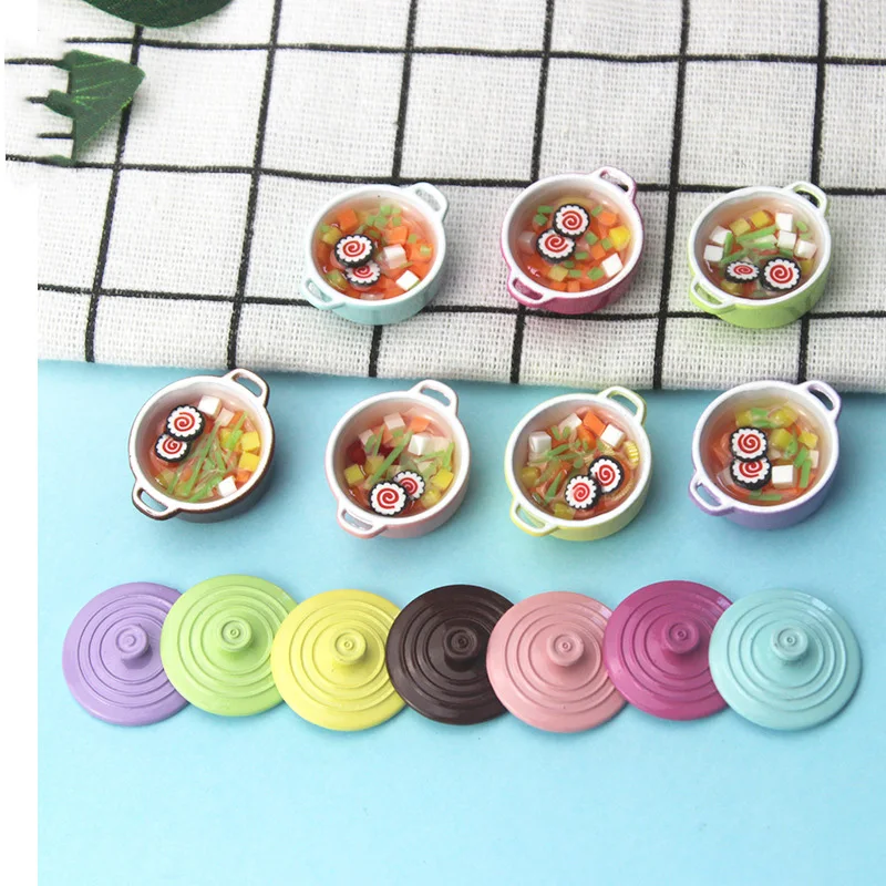 

New 1:12 dollhouse miniature Mini 7 color soup bowl Sushi radish soup Food toy match for blyth bjd doll collectible Gift
