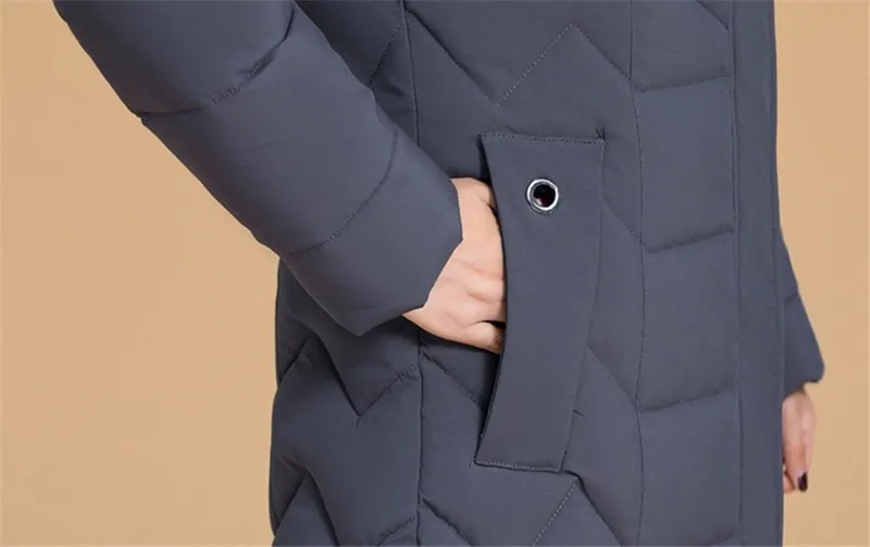 Зимняя женская куртка размера плюс 5XL 6XL,, длинная парка с капюшоном и меховым воротником, Женская куртка, уплотненный теплый пуховик, хлопковое пальто, верхняя одежда P26