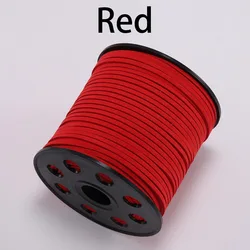 Luxurious Flat Faux Suede Braided Cord for Crafting and Jewelry Making (Red)