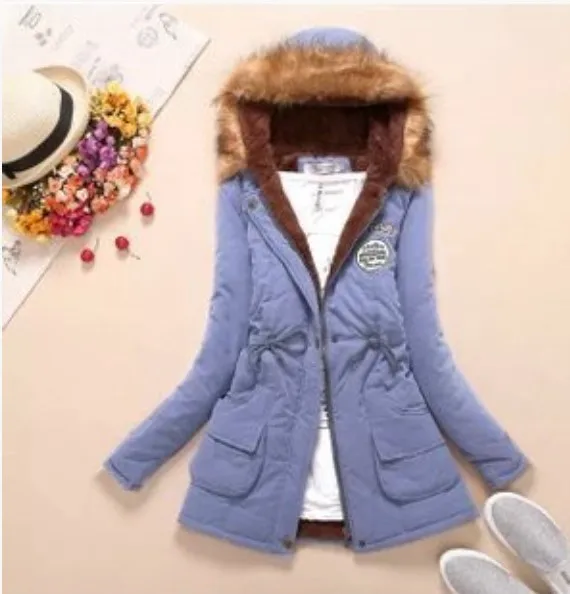 J Color Женская одежда из хлопка зимнее женское тонкое плотное пальто с капюшоном из овечьей шерсти с хлопковой подкладкой меховой воротник длинный пуховик женские парки - Цвет: J Color