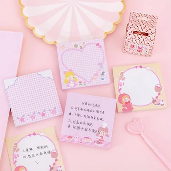 

Pink Girl Series Sticky Notes Memo Pads Sticker Scrapbook Diary Post Planner Office Stationery School Supplies 80Sheets