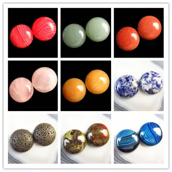

2Pcs Beautiful Mixed stone Round CAB CABOCHON DIY jewelry Making 20x6mm