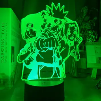 

LED Night Light Naruto Hayato Sasuke Sakura Figure Nightlight for Kids Bedroom Decoration Cool Led Table Lamp Anime Gift for Him