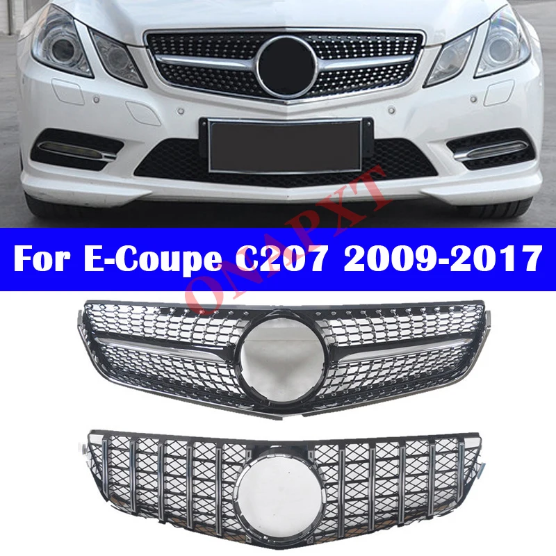 

For Benz E-class Coupe C207 2009-2017 Two-Door E-Coupe Diamond For AMG GT Grill Car Vertical Bar Car Styling Middle Grille