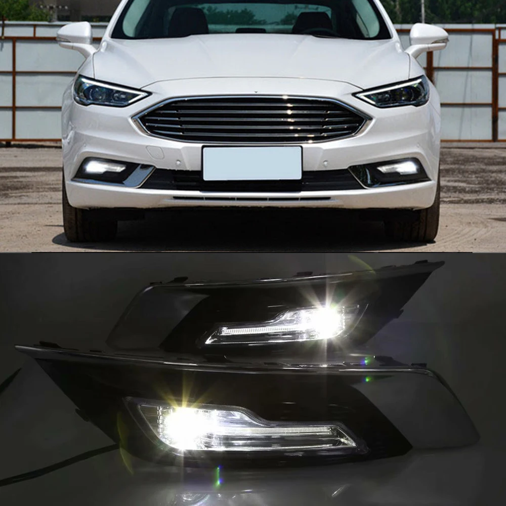 Car Flashing 2Pcs Led DRL Daytime Running Light For Ford Fusion Mondeo 2018 Waterproof Fog lamp