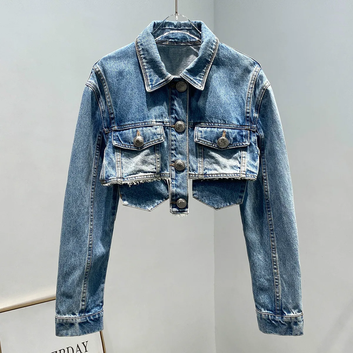 Short Jeans Coat Women's Decorative 