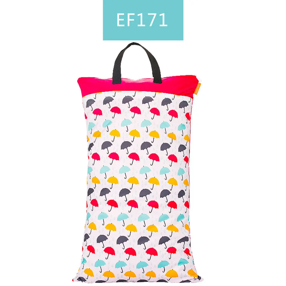 HappyFlute полиэстер ПУЛ Водонепроницаемый Детские сумки для мам детские коляски использовать 40*70 см Большой размер двойной пакет сумка для мокрых подгузников - Цвет: EF171