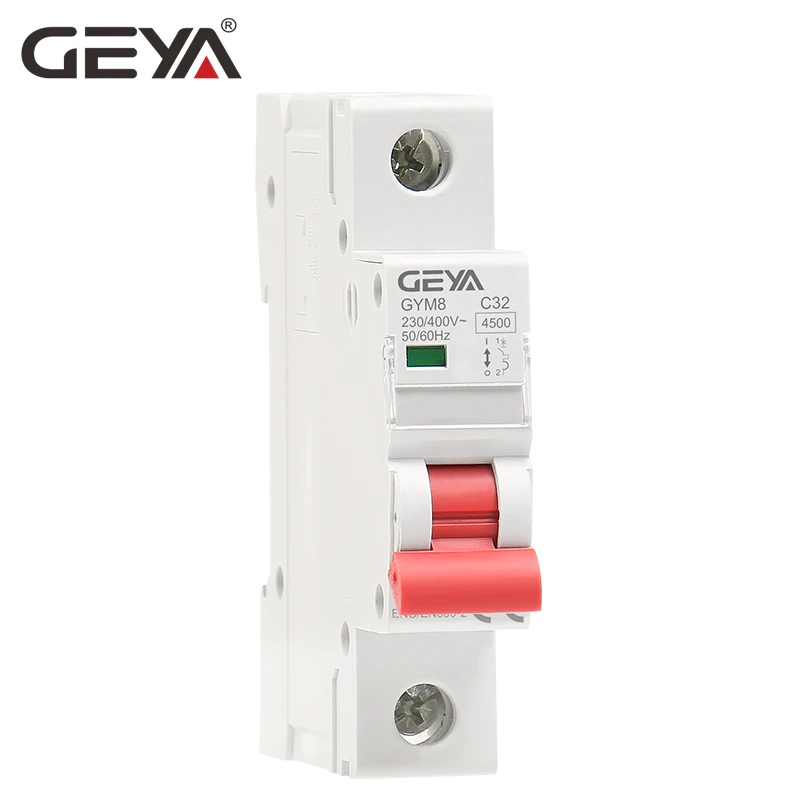 GEYA GYM8 1P Мини автоматический выключатель 6A 10A 16A 20A 25A 32A 40A 50A 63A 220В/400В MCB C Кривая с