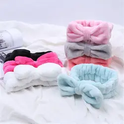 Headband For Washing 2021 OMG Wash Face Bow makeup Hairbands Girls Elastic Holder Hair Strap Bands Ears Turban Hair Accessories