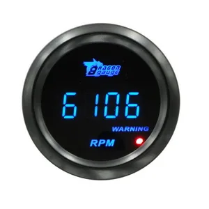 52 мм круглый турбо Boost Gauge 30 PSI измеритель температуры воды 12 в автомобильный вольтметр датчик давления масла Синий цифровой дисплей тахометр об/мин - Цвет: Tachometer