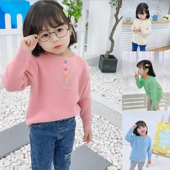 

2020 new baby girls knitted sweater spring fashion kids pullover sweaters 1-6t