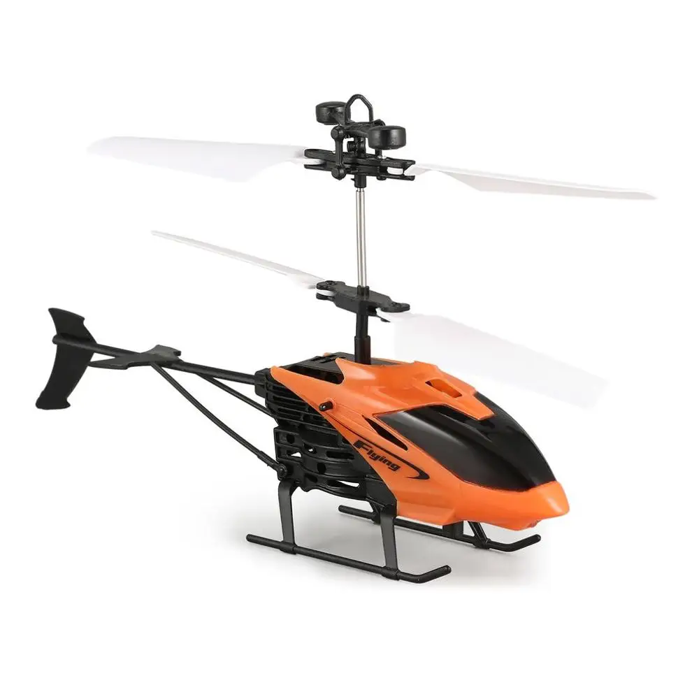 D715 Летающий Мини Инфракрасный индукционный Радиоуправляемый вертолет беспилотный летательный аппарат с дистанционным управлением светодиодный мигающий светильник игрушки подарок для детей 4 цвета - Цвет: orange