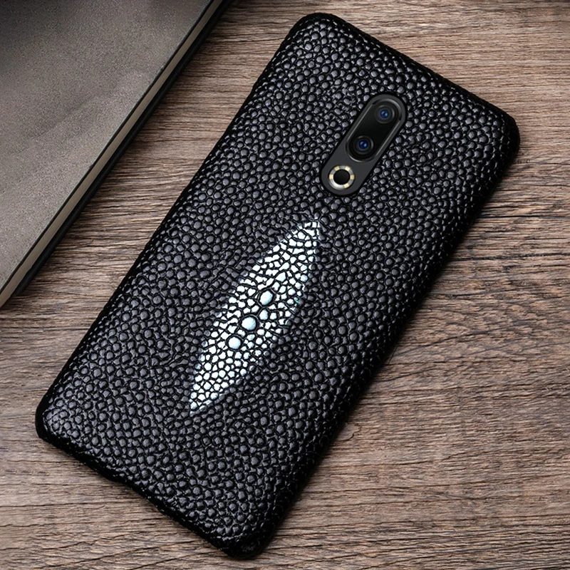 Genuine Leather Phone Case For Meizu 16th Plus 16 16X 17 Pro 7 Plus Cases Luruxy Cowhide Pearl Fish Texture Back Cover Funda