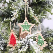 Рождественские украшения деревянная мини Рождественская елка звезда украшения с Рождеством Вечеринка домашний декор 9,5
