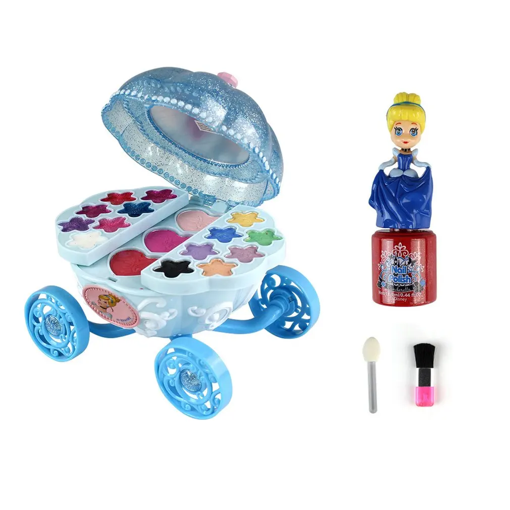 Cosmetics Pumpkin Car Toy Princess harmless Makeup Supplies Gifts for Children Kidsclear water wash
