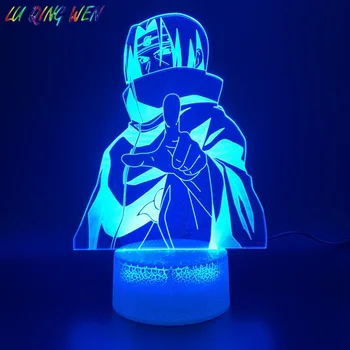 

3d Led Night Light Lamp Naruto Anime Itachi Uchiha Figure Japanese Manga Home Decoration Birthday Gift for Child Kids Bedroom