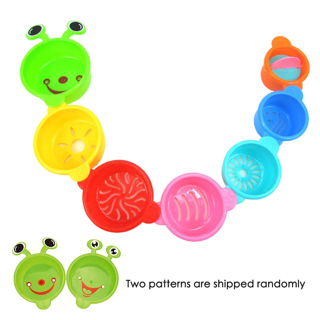 Забавная игрушка для ванной штабелирование чашек животное крытый Открытый пляж игрушка для ванной для Chidren для бассейна и ванной воды играть водонепроницаемые безопасные игрушки