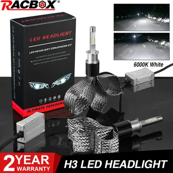 

H3 55W Led Headlight Bulb 6000K White Light Car Lamps Fanless Style 10000LM Mini Kit Auto Headlamp Automobile Fog Lights Bulbs