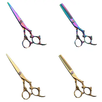 

1Pcs Hairdressing Scissors Tool Stainless Steel 6 Inch Scissors Cut Hair Scissors Flat Cut Teeth Shear Thinning