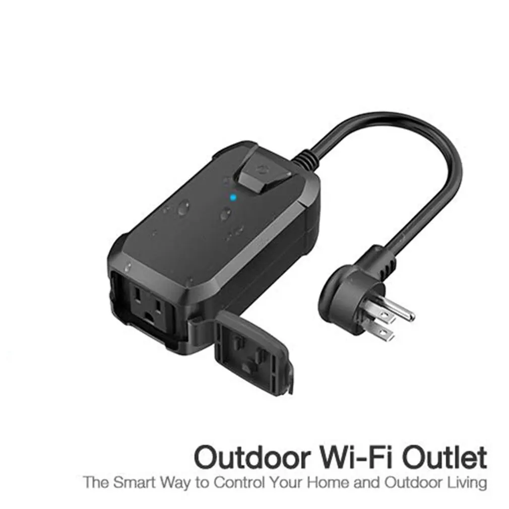 Wifi Outdoor Smart Outlet Socket Wireless Smart Socket Waterproof Outlet Socket with Timer Wifi Enable APP Control