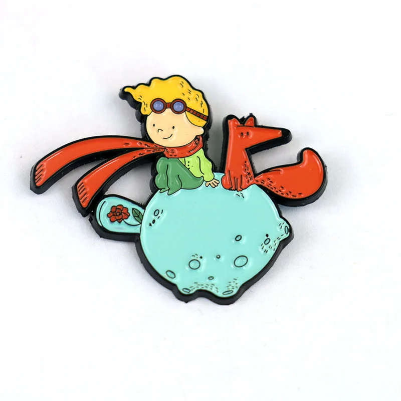 Catoon Prince and fox pin модная эмалированная брошь Милые модные булавки и Броши подарок