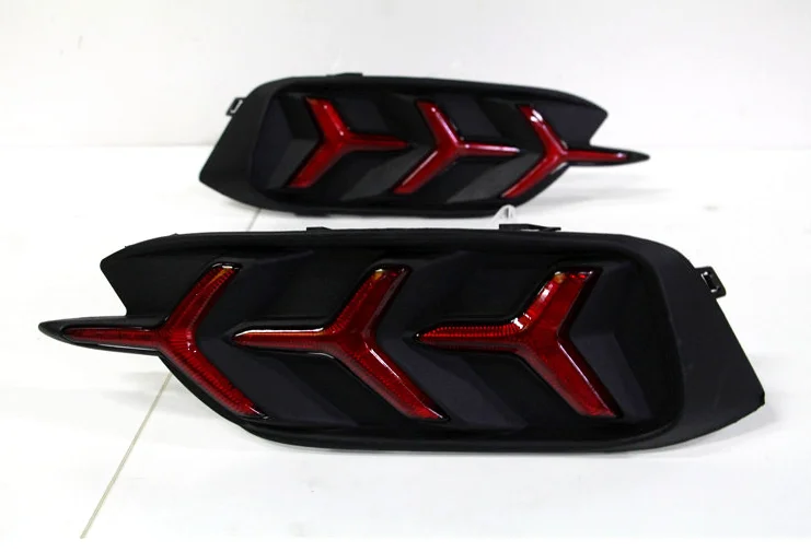 1 пара для Honda Civic светодиодный DRL задний бампер задний светильник противотуманная фара тормозной светильник s сигнальная лампа DRL отражатель - Испускаемый цвет: Model B