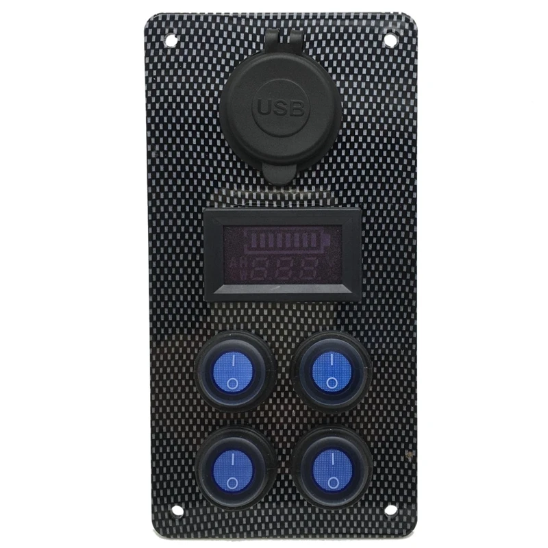 New12-24 V лодка ВКЛ-ВЫКЛ синий светодиодный кулисный переключатель панель автомобиля ремонт панель комбинированный переключатель двойной USB зарядное устройство вольтметр Калибр