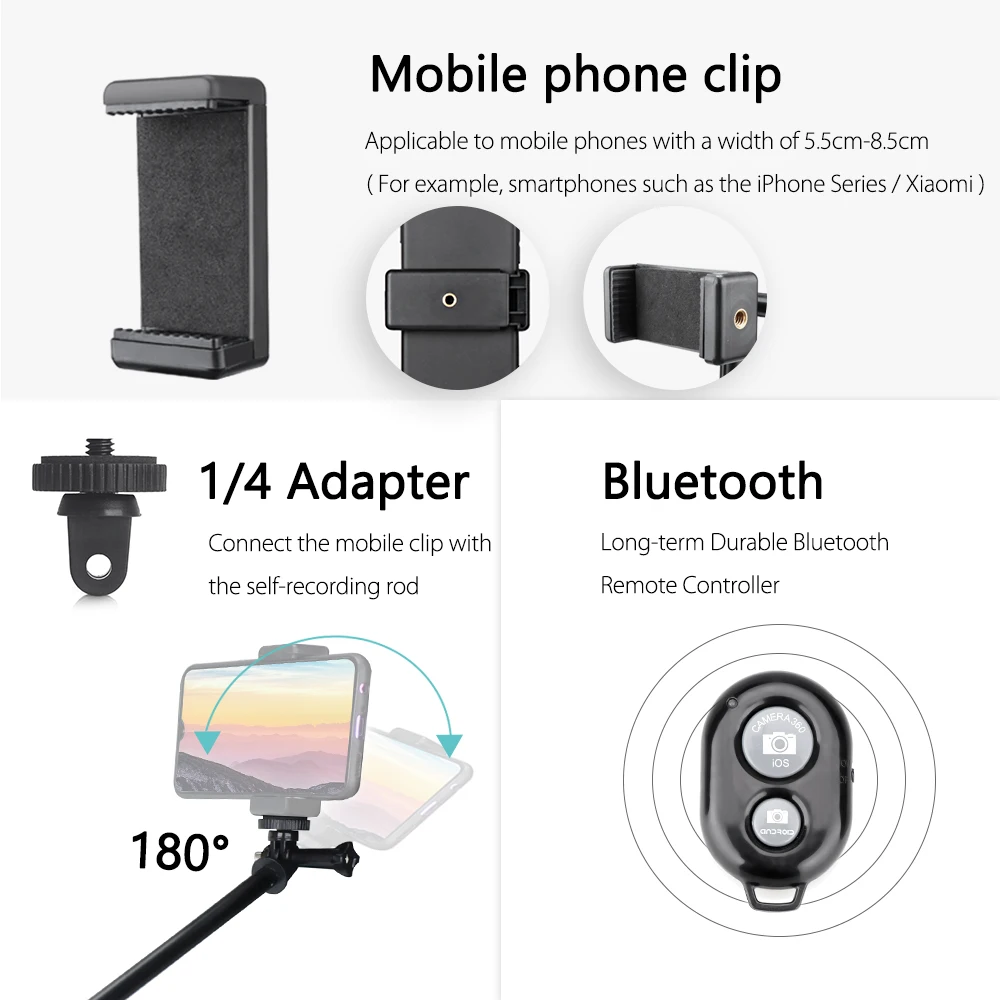 Vamson мини селфи Штатив для iPhone XR 8X7 6s Plus для xiaomi для huawei Bluetooth селфи палка ручной монопод VP422