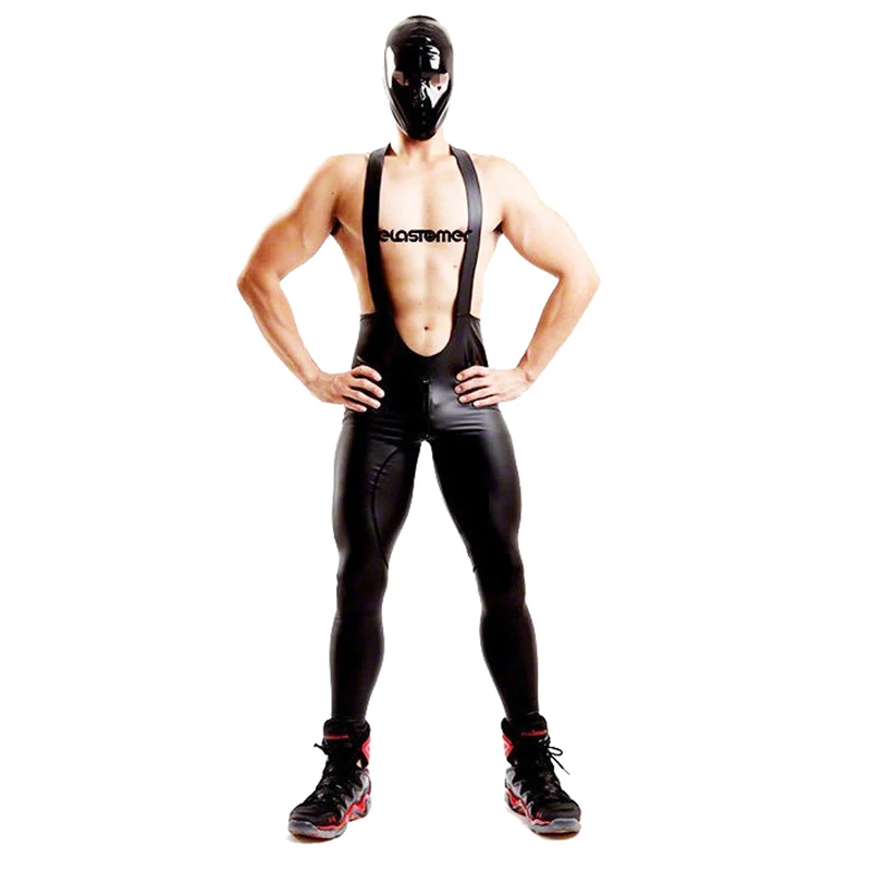 LinvMe цельный костюм Сексуальная мужская майка без рукавов Camisole Cool Tight Motocycle Chaparejos искусственная кожа плюс размер плечо прямой