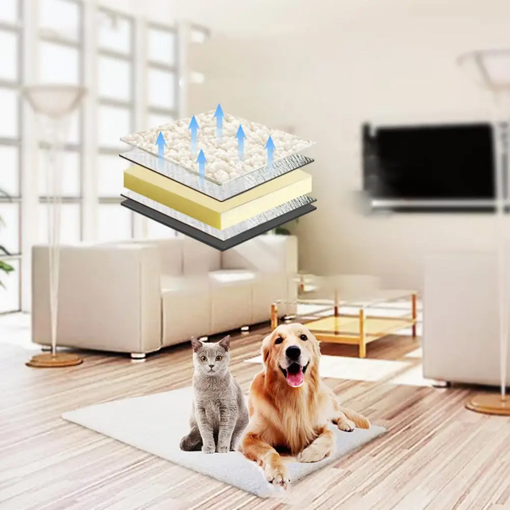 Washable Self Heating Pet Bed Super Soft Fleece Comfortable Mat Built-in Heat-reflecting Layer Pets Machine Bed For Cats Dogs