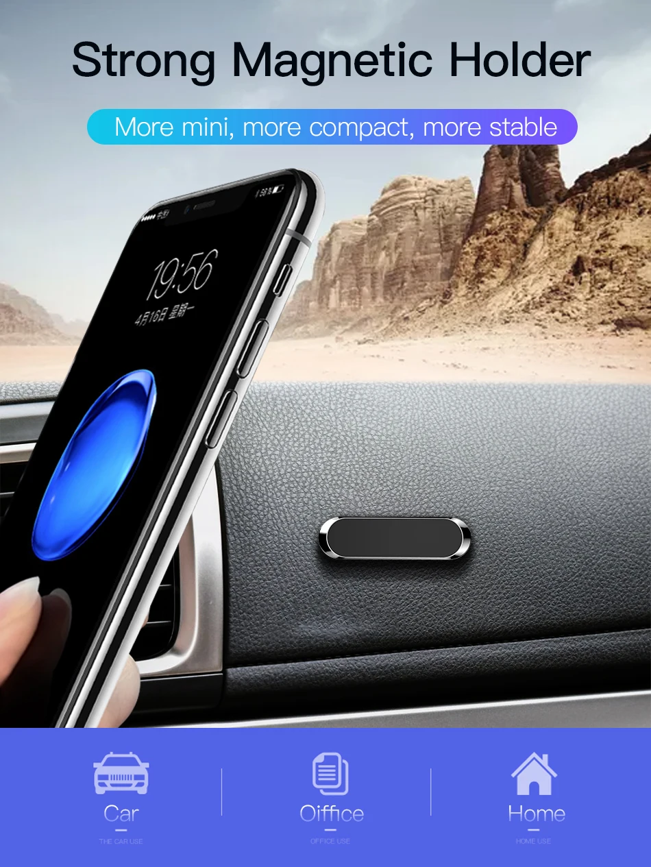 !ACCEZZ 1 Set Car Phone Holder Magnetic For iphone X Samsung Huawei Xiaomi Metal Magnet Mobile Phone Car Mount Stand GPS Bracket (1)