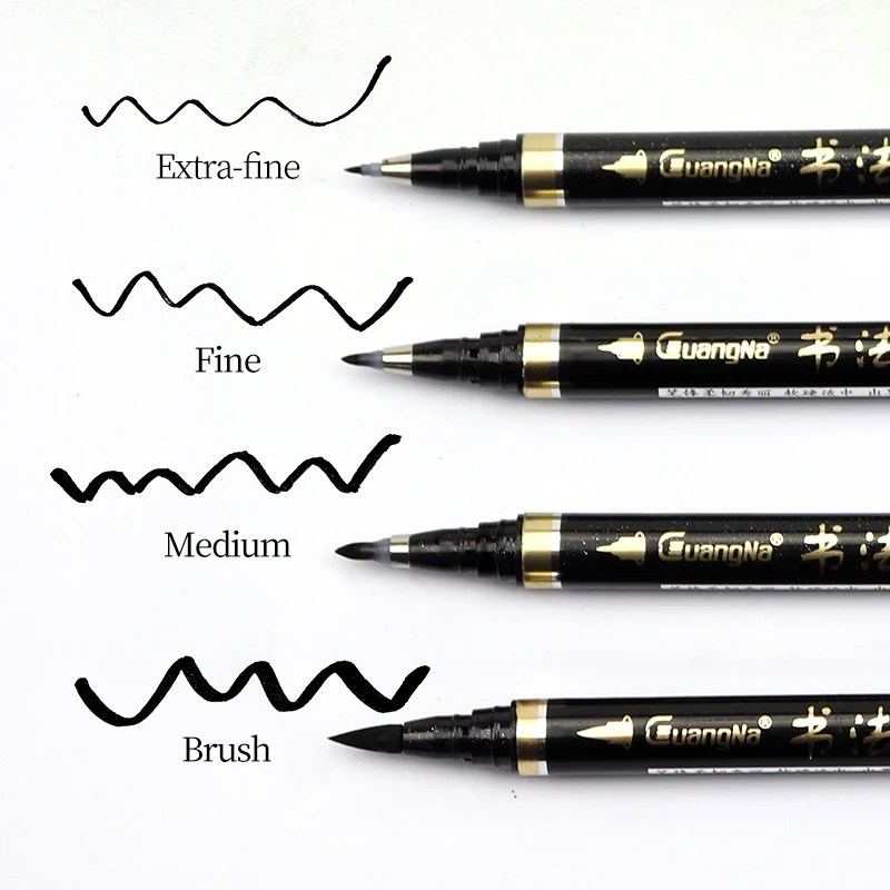 Guangna Calligraphy Pen Beautiful Pen Soft Head Addable Ink Brush/Medium/Fine/Extra-fine Practice Pen Wedding Signature Pen 3