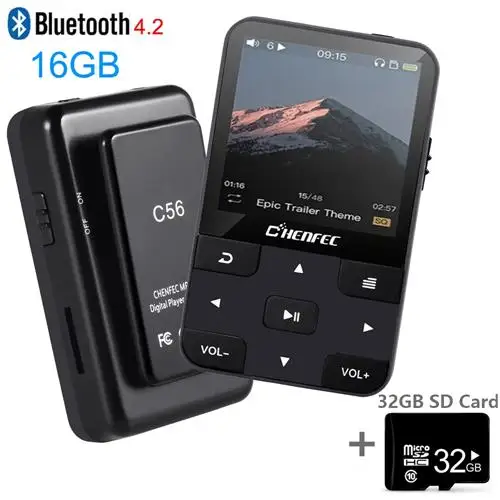 Мини Клип Спорт Bluetooth 4,2 MP3 плеер новая версия MP3 музыкальный плеер с FM, рекордер, поддержка TF/SD карты+ повязка на руку - Цвет: CF-C56-16g-TF32G