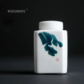 

WIZAMONY chinese tea caddy tea set Banana Leaf Small crude pottery canister container for puer tea little tea storage chests