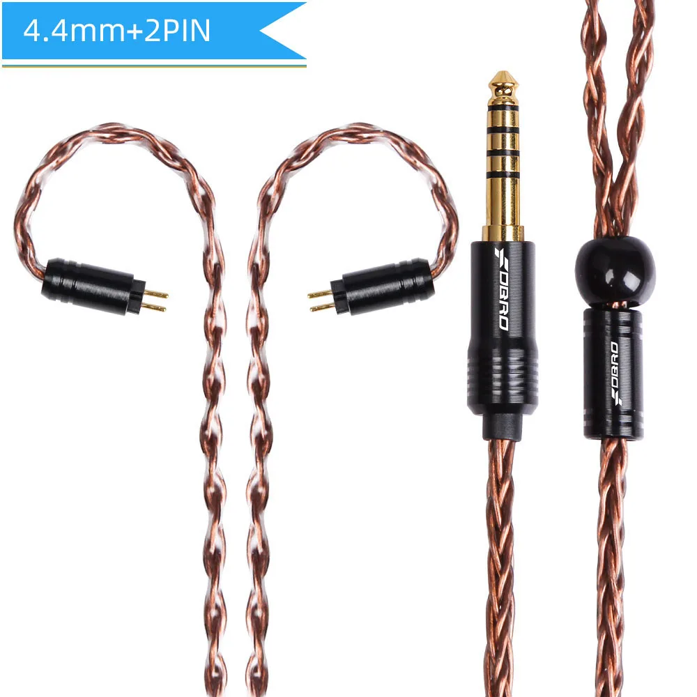 Bronze 4.4mm 2PIN FDBRO 2,5/3,5/4,4 мм балансный кабель IE80 MMCX 2Pin A2DC IM 8 ядерный мини посеребренные компакт-дисков кабель для SE315 SE425 SE535 SE846 UE900 - Цвет: Bronze 4.4mm 2PIN