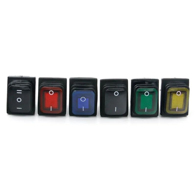 KCD4 black Red Green Rocker Waterproof Switch Power Switch 2 Position ON- OF 4 Pins With Light 16A 250VAC/ 20A 125VAC
